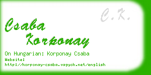 csaba korponay business card